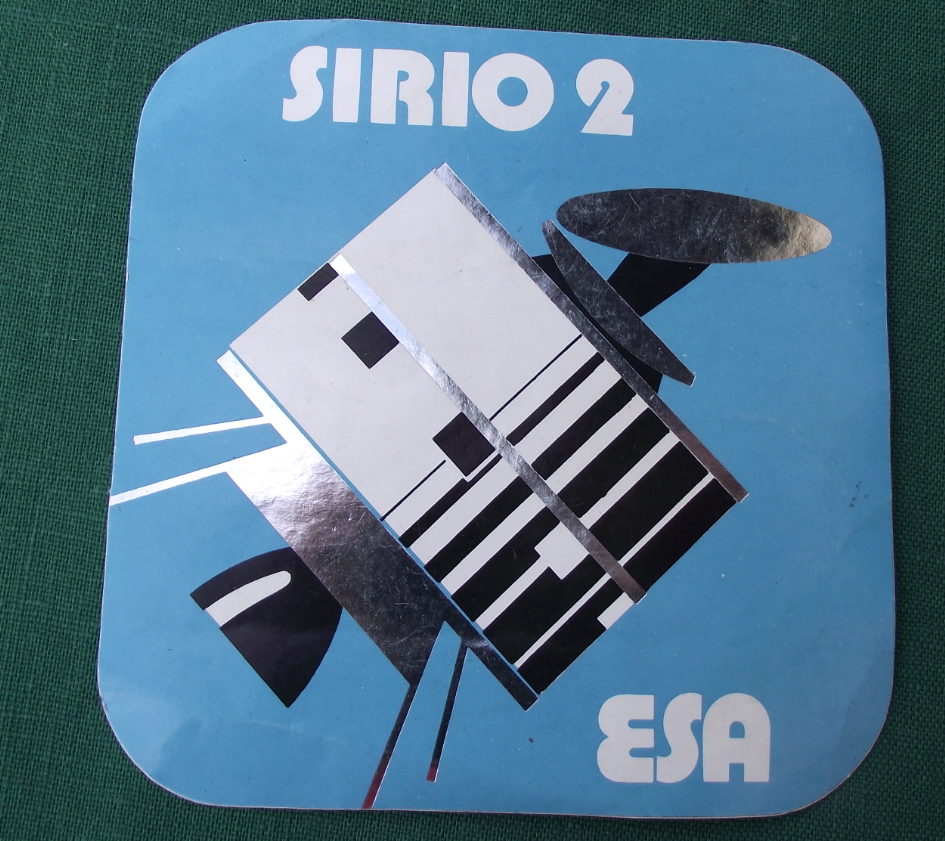 1982 Farnborough Airshow ESA Sirio 2 Space Agency Satellite Sticker Decal - Badgecrazy