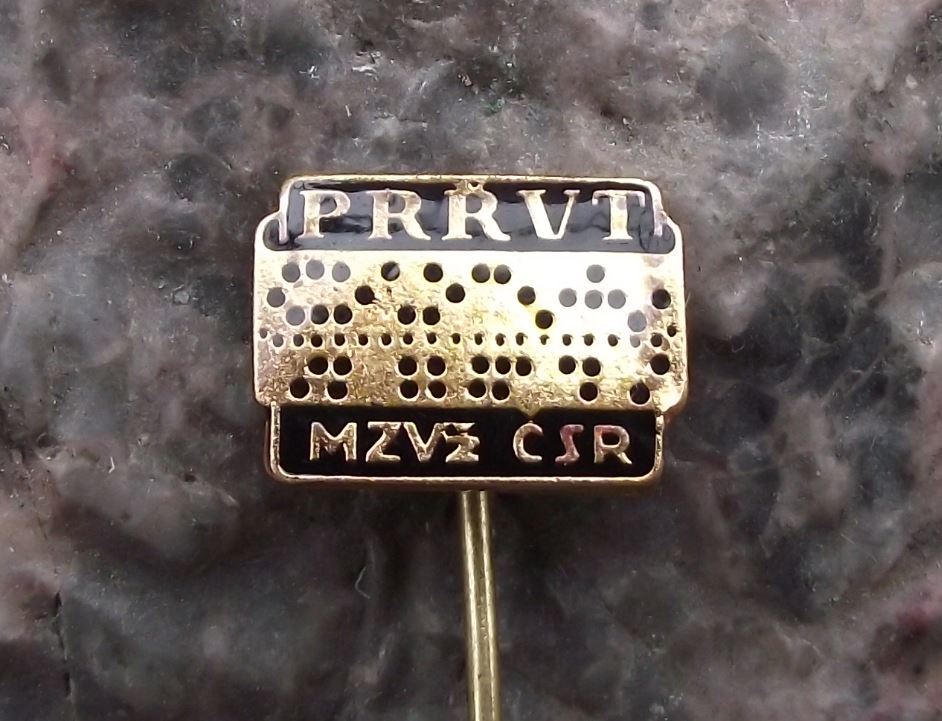 Vintage Electronics Vintage Computer Factory Czechoslovak Punch Card Pin Badge - Badgecrazy