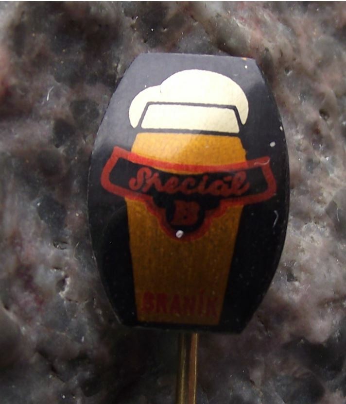 Vintage Branik Special B Czech Brewery Lager Beer Advertising Black Pin Badge - Badgecrazy