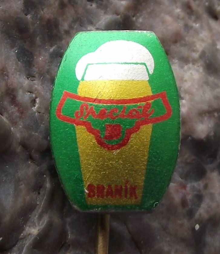 Vintage Branik Special B Czech Brewery Lager Beer Advertising Green Pin Badge - Badgecrazy