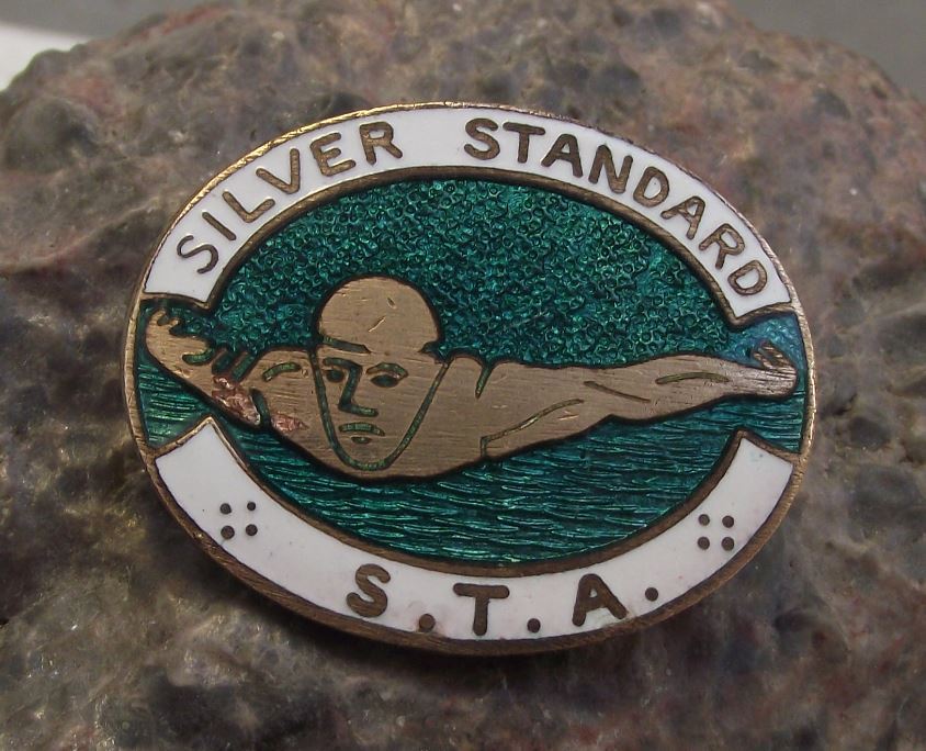 STA Swimming Teachers Association Silver Standard Swimmer Award Pin Badge - Badgecrazy