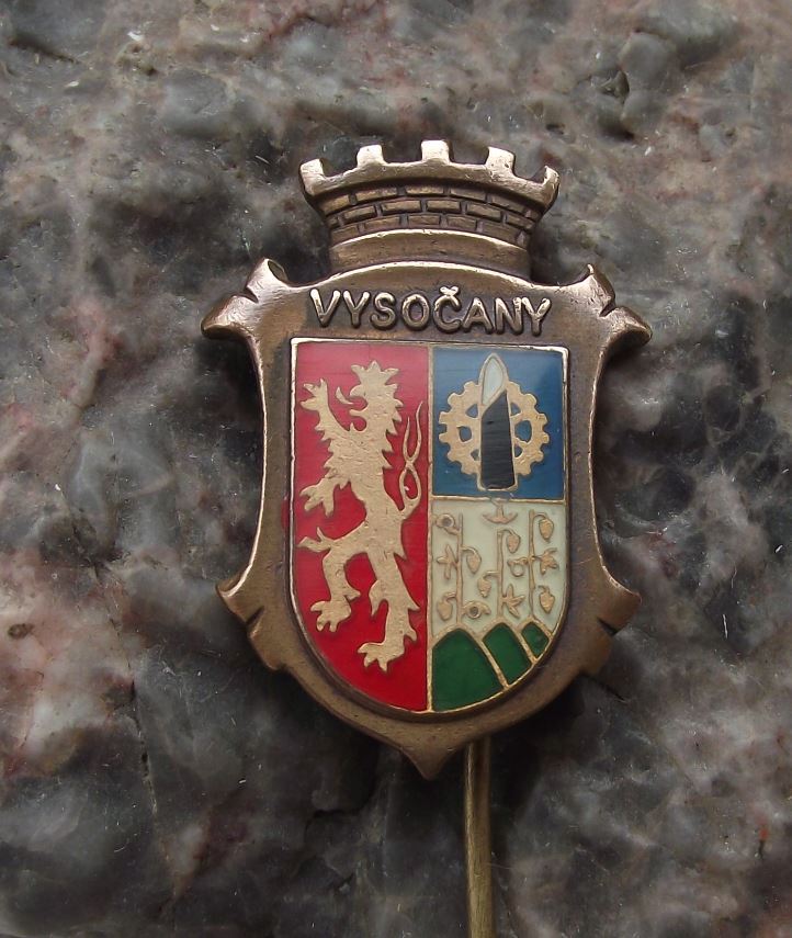 Antique Prague Vysocany District Praha 3 Heraldic Crest Coat of Arms Pin Badge - Badgecrazy