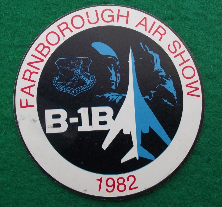 1982 Farnborough Airshow Rockwell B-1B SAC Heavy Bomber Aircraft Sticker Decal - Badgecrazy