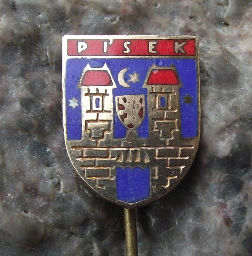 Antique Pisek Czech Czechoslovakia Coat of Arms Heraldic Crest Pin Badge - Badgecrazy