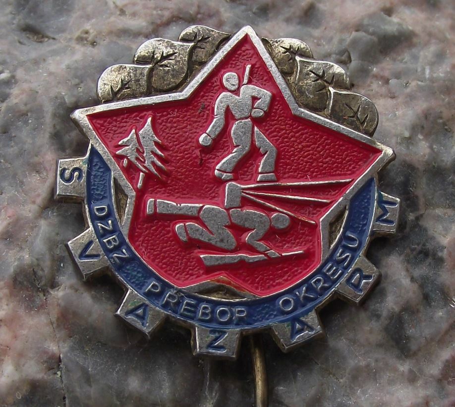 Antique Svazarm Czechoslovak Paramilitary Army Military Exercises DZBZ Pin Badge - Badgecrazy