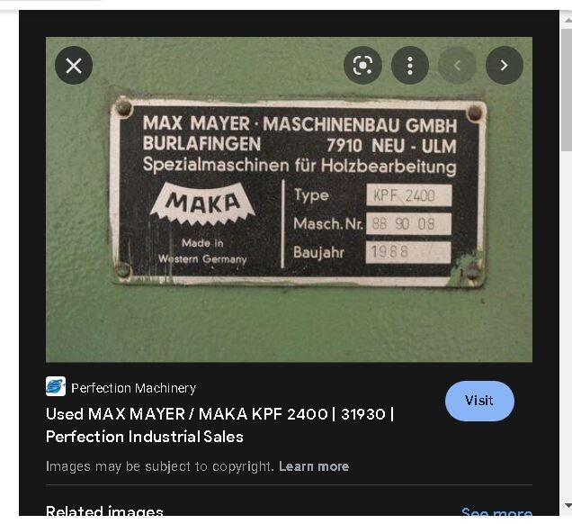 Vintage Max Mayer Maschinenbau GmbH Germany Cutting Machines Saws Pin Badge - Badgecrazy