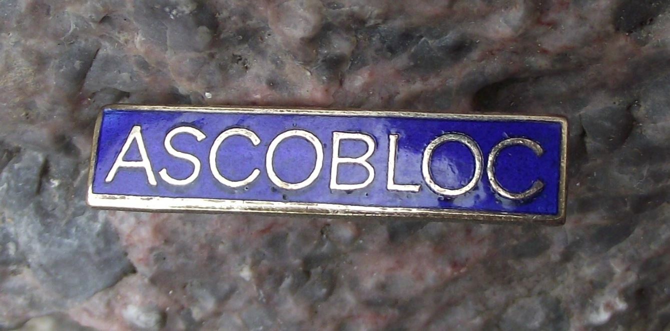 Vintage East Germany DDR VEB Ascobloc Kitchen Appliances Company Logo Pin Badge - Badgecrazy