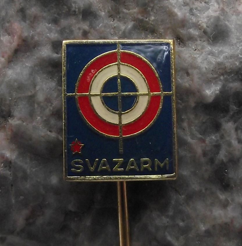 Svazarm Czech Army Reserve Gun Weapon Rifle Shooting Marksman Target Pin Badge - Badgecrazy
