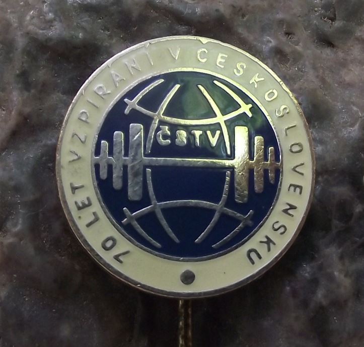 Czech Weight Lifting Association CSTV 70th Anniversary Sportsman Pin Badge - Badgecrazy
