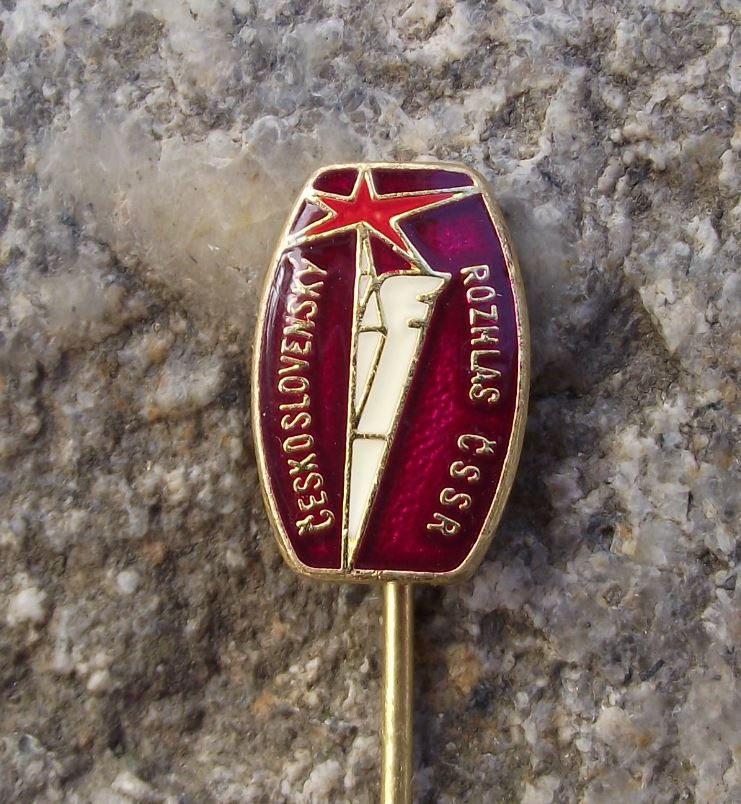 Vintage Czechoslovakia State Broadcasting Comany Radio Station Pin Badge - Badgecrazy