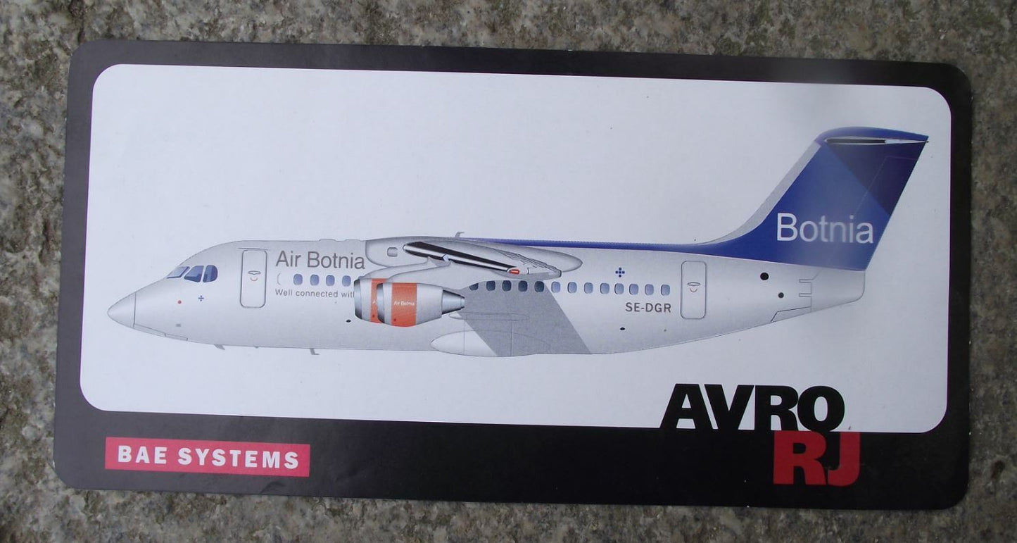 Vintage British Aerospace BAe 146 Avro RJ Airliner Baggage Sticker Decal - Badgecrazy