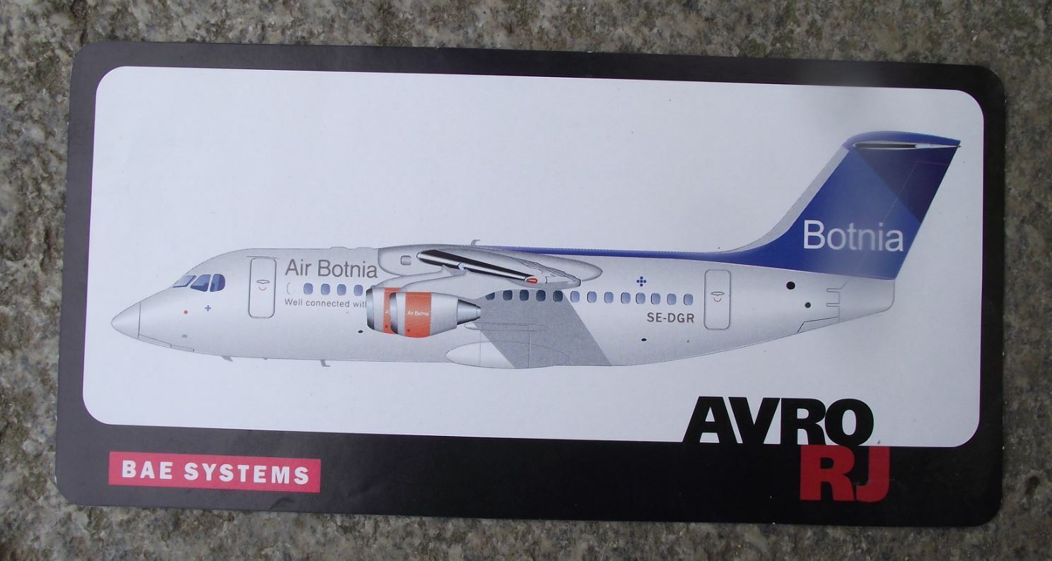 Vintage British Aerospace BAe 146 Avro RJ Airliner Baggage Sticker Decal - Badgecrazy