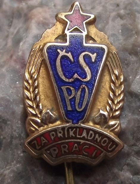 Antique CSPO Czech Fire Fighter Fireman Exceptional Bravery Work Award Pin Badge - Badgecrazy