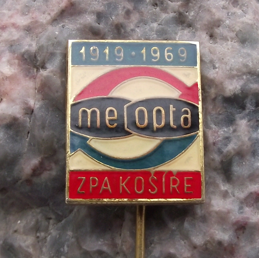 1969 Meopta Cameras ZPA Kosire 50th Anniversary Czech Optics Company Pin Badge - Badgecrazy