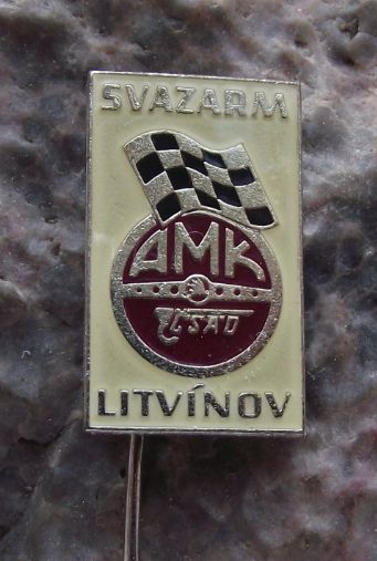 Antique Svazarm AMK Litvinov Auto Moto Klub Czech Motor Racing Flag Pin Badge - Badgecrazy