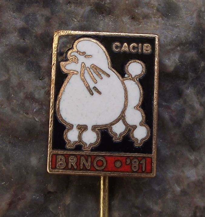 1981 CACIB Poodle Breed World Champion Dog Breeders Show Event Brno Pin Badge - Badgecrazy