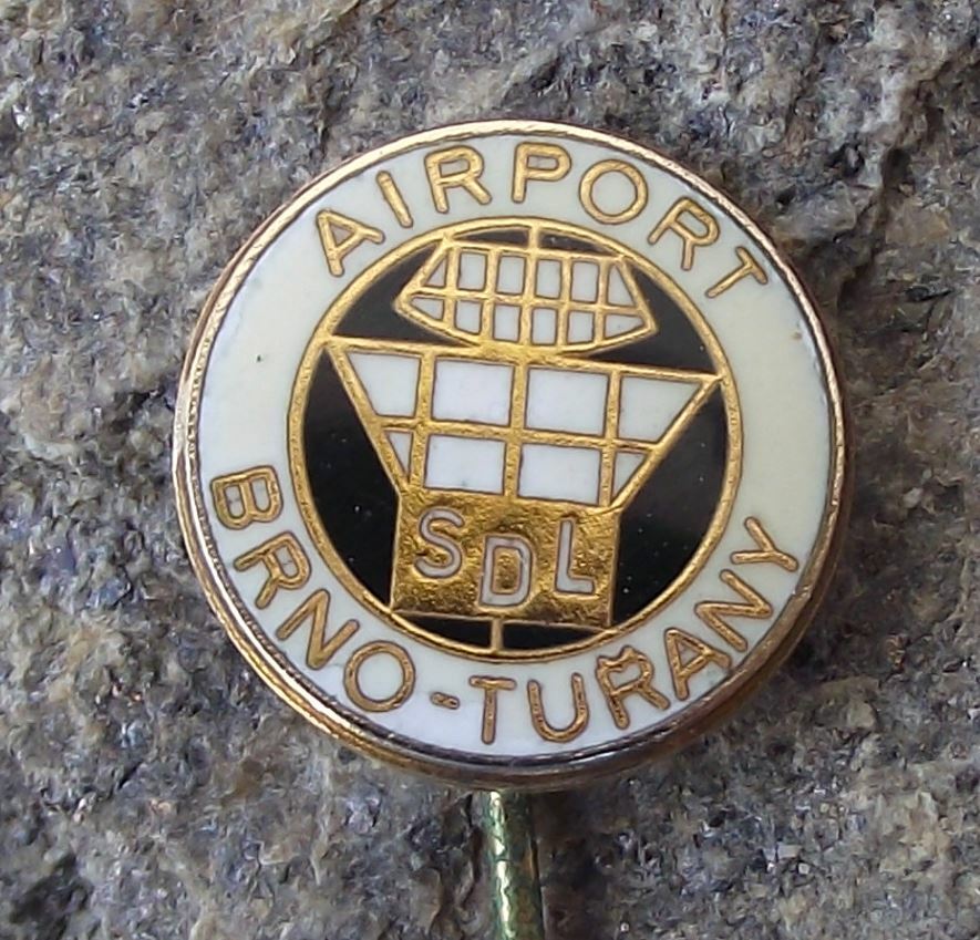 Vintage Brno Turany Airport Czech Air Traffic Control Tower SDL ATC Pin Badge - Badgecrazy