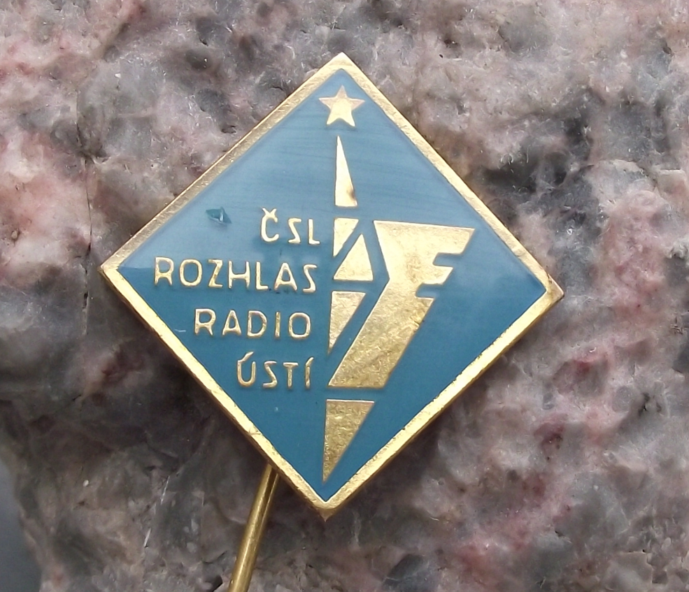 Vintage Radio Usti CSSR Czech State Broadcasting Transmitter Tower Pin Badge - Badgecrazy