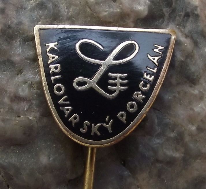Antique Thun Karlovarsky Czech Porcelan Porcelain Ceramics Factory Pin Badge