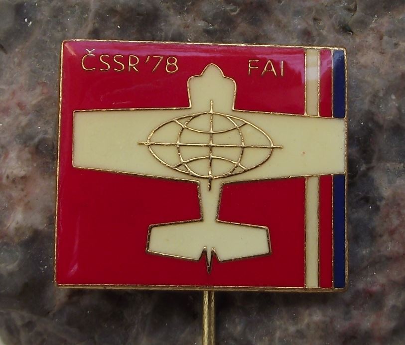 1978 FAI Aerobatic Championships CSSR Czechoslovakia Stunt Plane Pin Badge - Badgecrazy