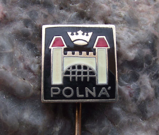 Antique Polna Czechoslovakia Coat of Arms Heraldic Crest Souvenier Pin Badge - Badgecrazy