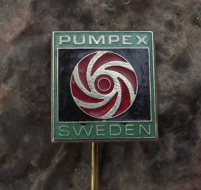 Antique Pumpex Sweden Wastewater Dewatering Engineering Company Pin Badge - Badgecrazy
