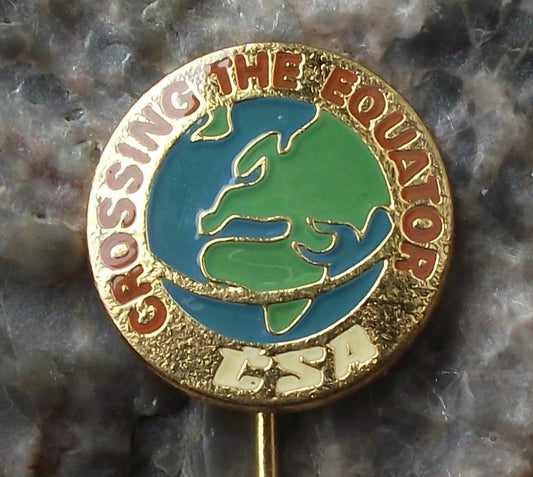 1960 CSA Czech Airlines Flight to Jakarta Crossing Equator Aircraft Pin Badge - Badgecrazy