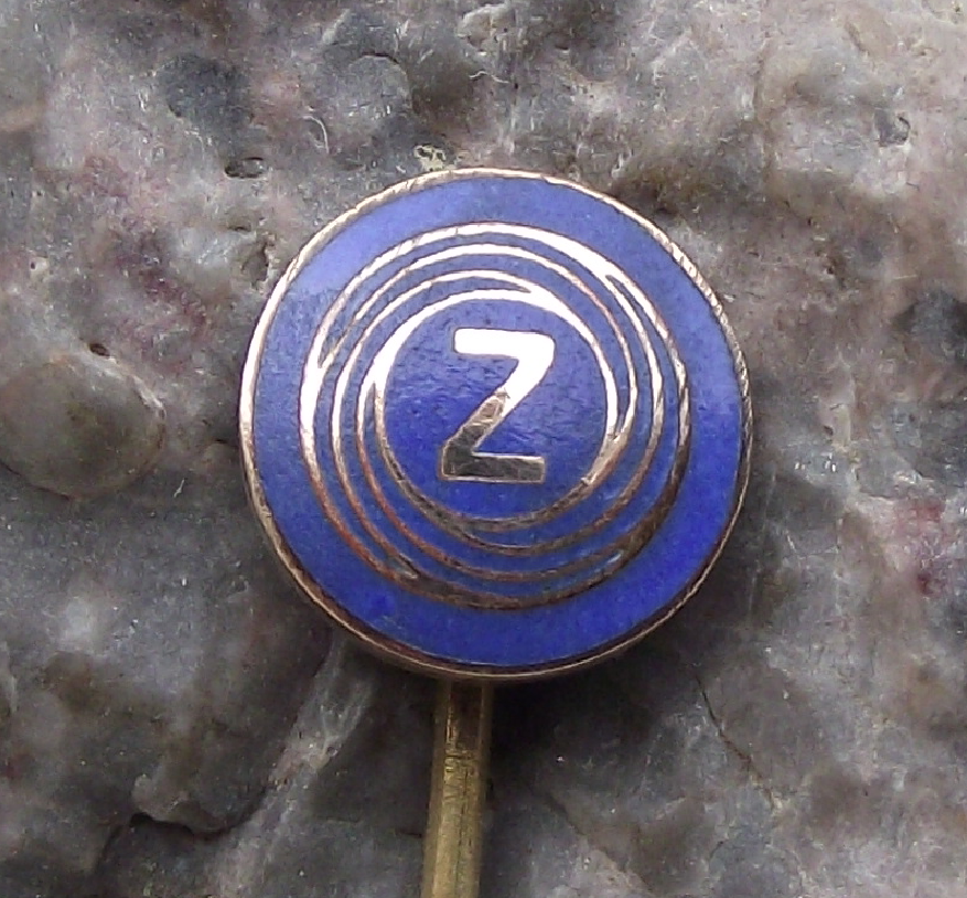 Vintage CZ Weapons Pistols Rifles Gun Factory Czechoslovakia Logo Blue Pin Badge - Badgecrazy