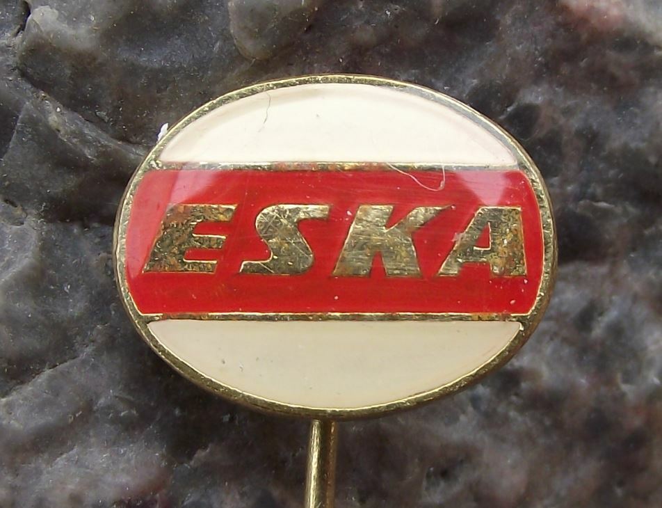Vintage ESKA Bicycle Motorbike Factory Tri Colour Logo Cycle Bike Firm Pin Badge - Badgecrazy