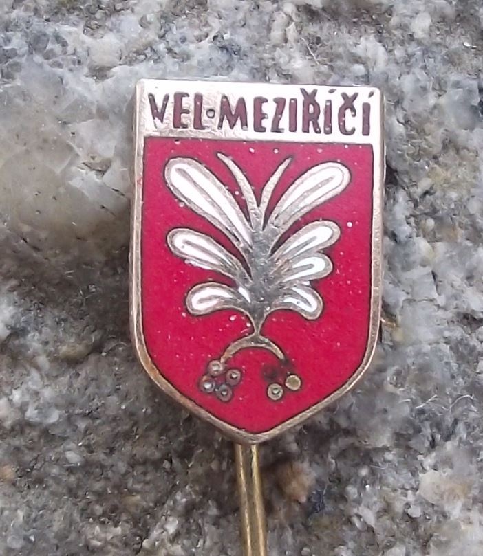 Antique Velke Mezirici Official Feathers Coat of Arms Czech Heraldic Pin Badge - Badgecrazy