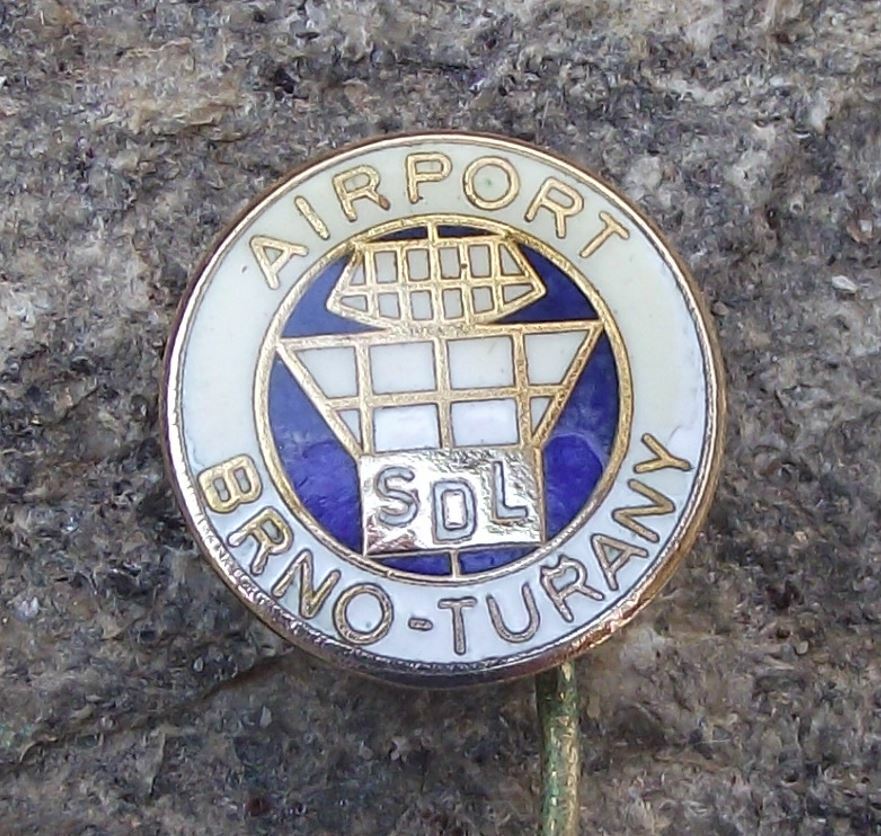 Vintage Brno Turany Airport Czech Air Traffic Control Tower SDL ATC Pin Badge - Badgecrazy