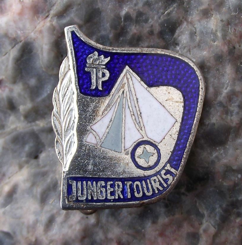 Miniature Thalmann Pioneer Young Tourist Camping Tent DDR Silver Metal Pin Badge - Badgecrazy