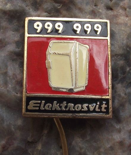 Antique Elektrosvit Czechoslovakia 1 million 1000000 Refrigeration Fridges Pin - Badgecrazy