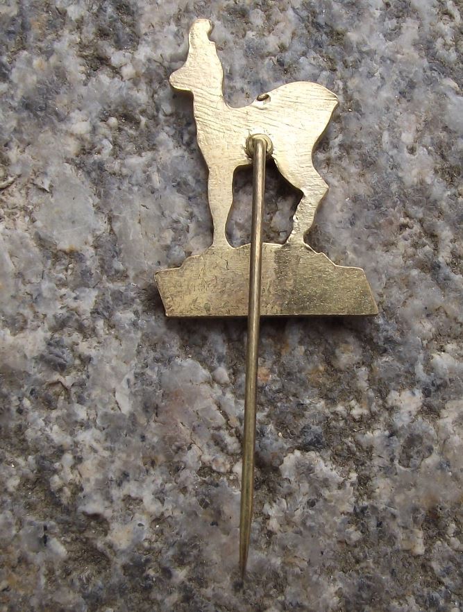 Antique Karlovy Vary Carlsbad Deer Emblem Mascot Chamois Spa Town Red Pin Badge - Badgecrazy
