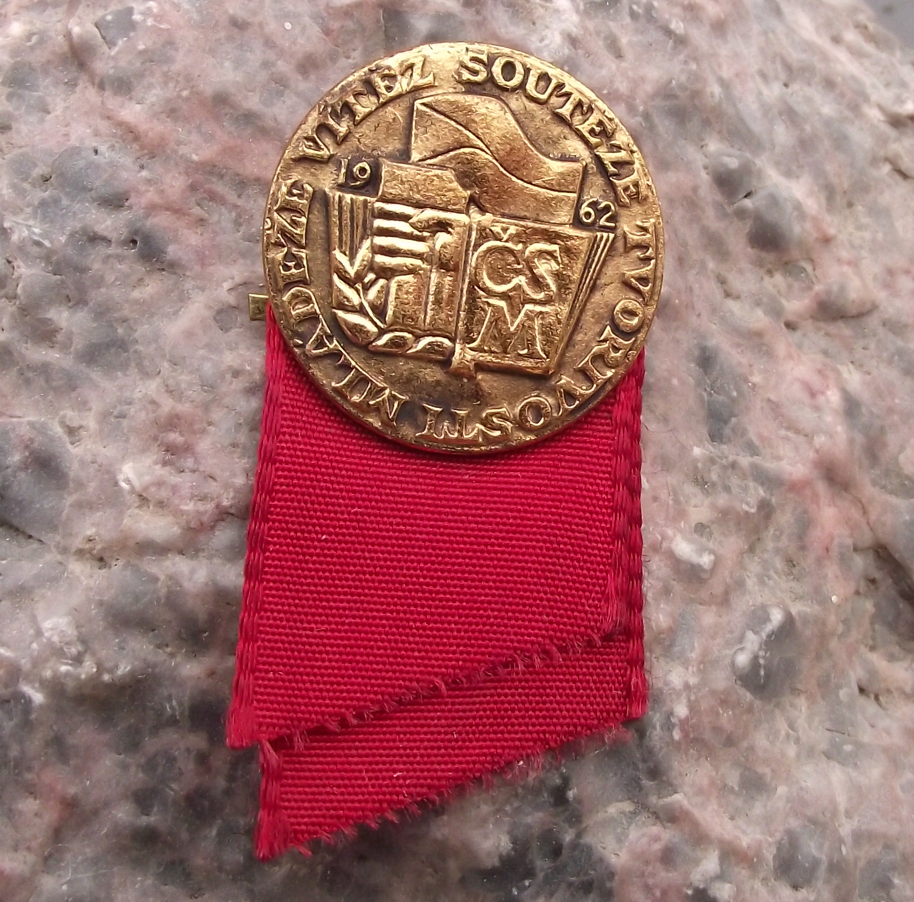 1962 STM Czechoslovakia Youth Creativity Competition Winners Award Pin Badge - Badgecrazy