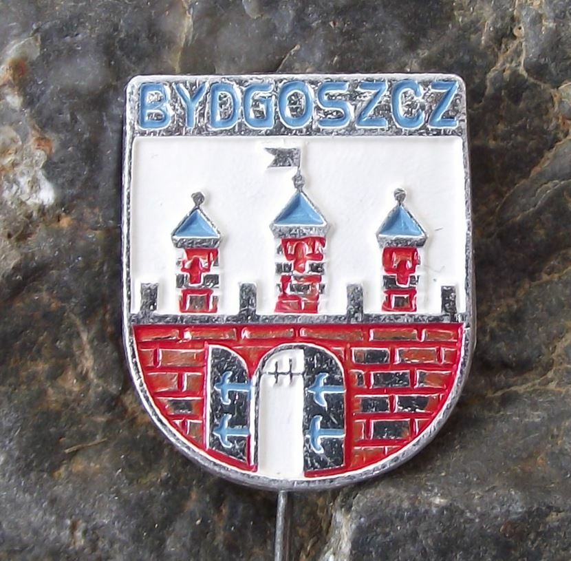Vintage Bydgoszcz Polish City Poland Heraldic Coat of Arms Pin Badge - Badgecrazy