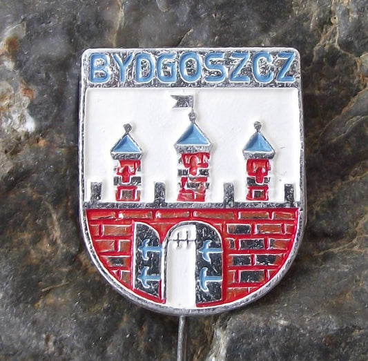 Vintage Bydgoszcz Polish City Poland Heraldic Coat of Arms Pin Badge - Badgecrazy