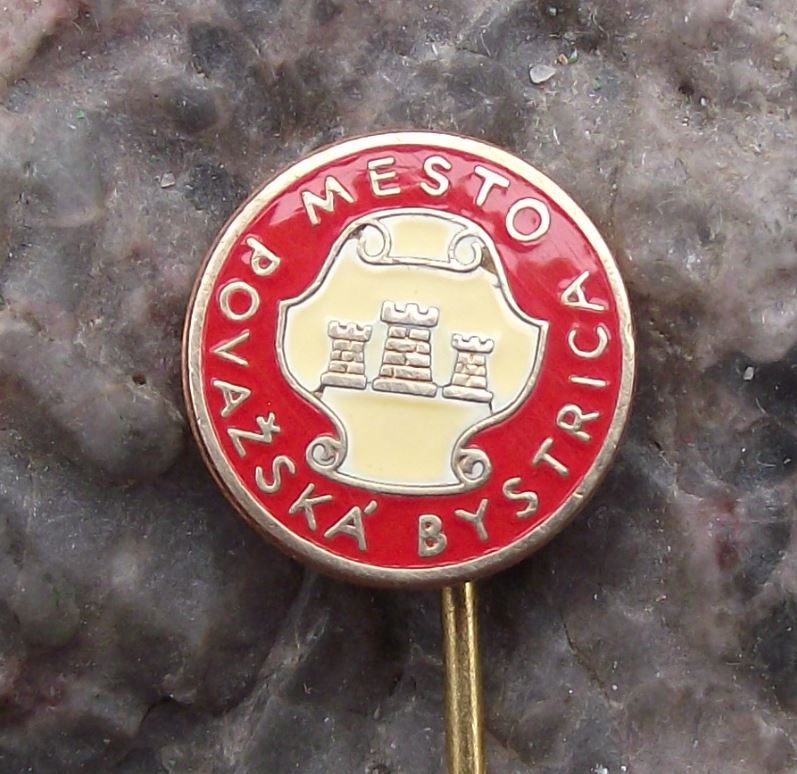 Antique Povazska Bystrica Czechoslovakia Heraldic Crest Coat of Arms Pin Badge - Badgecrazy