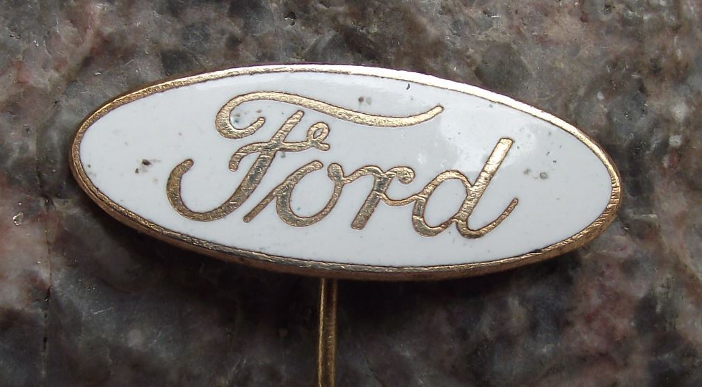 Antique Ford Motor Company Classic Car & Truck Maker Script Logo Pin Badge - Badgecrazy