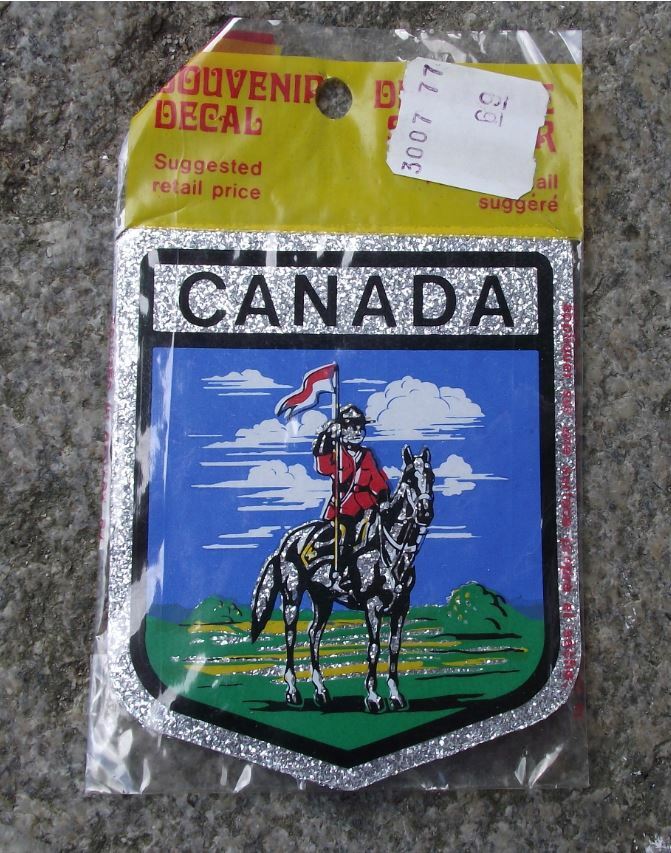 1980s Canada Canadian Mounted Police Mountie Souvenier Decal Sticker in Packet - Badgecrazy