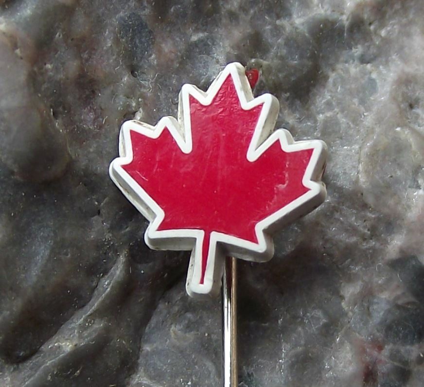 Small Red Maple Leaf White Edges Canadian Canada National Emblem Pin Badge - Badgecrazy