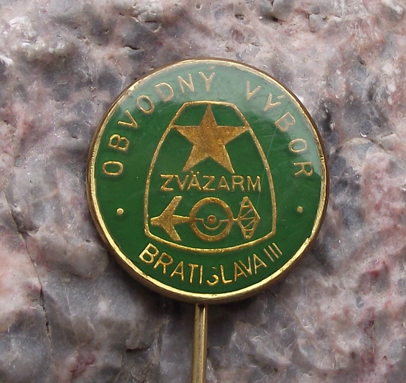 Vintage Svazarm Bratislava Czech Army Reserve District Committee Pin Badge - Badgecrazy
