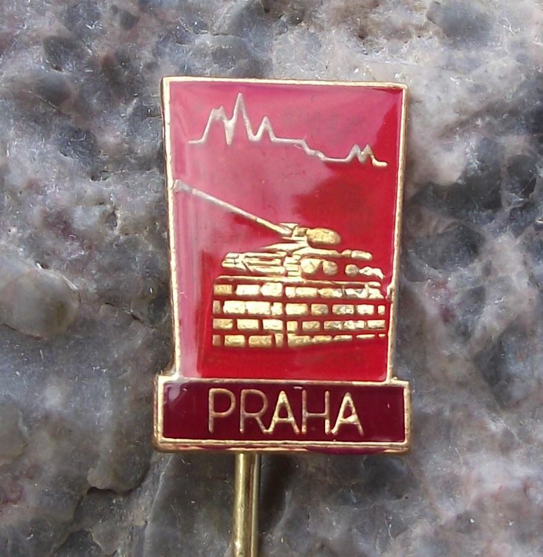 Antique Prague Russian Liberation Czechoslovakia Memorial T 34 Tank Pin Badge - Badgecrazy