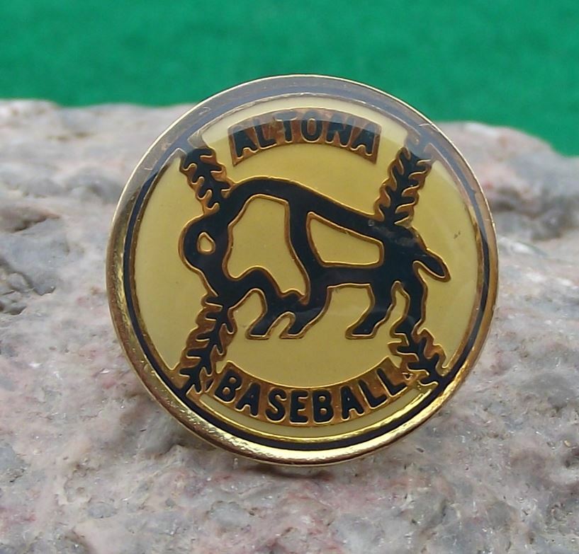 Altona Sports Minor Baseball Team Base Ball Canada Bison Buffalo Logo Pin Badge - Badgecrazy