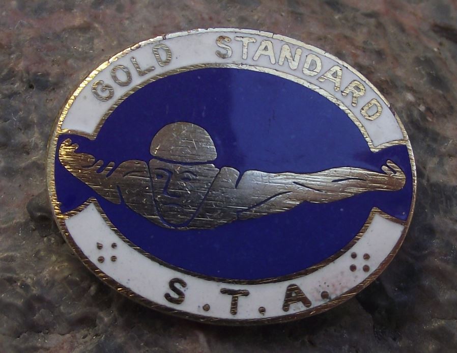STA Swimming Teachers Association Gold Standard Swimmer Award Pin Badge - Badgecrazy