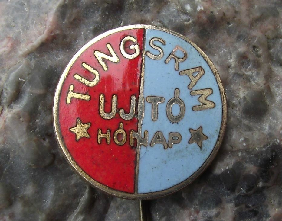 Antique Tungsram Electric Lightbulb Electronics Firm Hungary Bulb Pin Badge - Badgecrazy