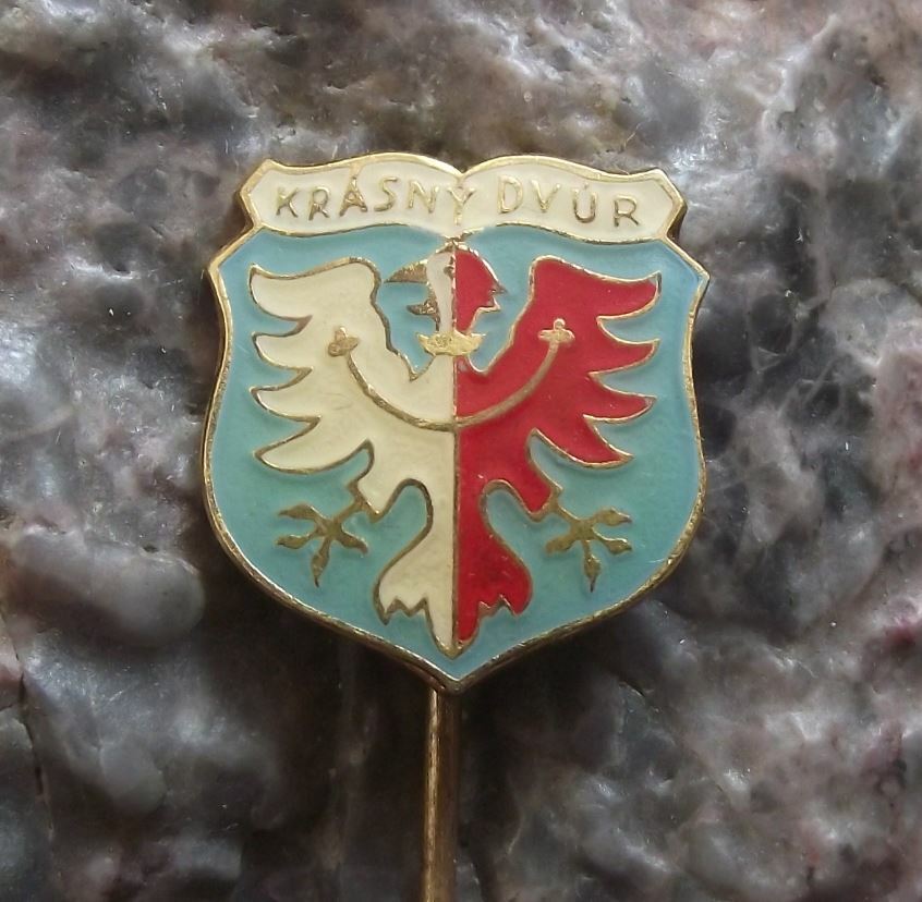 Antique Krasny Dvur Schonhof Eagle Heraldic Crest Coat of Arms Tourist Pin Badge - Badgecrazy
