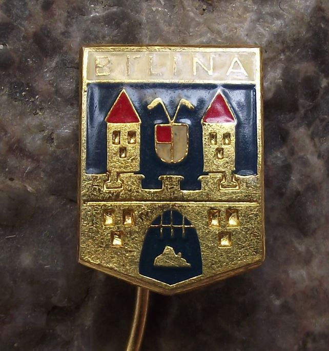 Antique Bilina Bilin Town Official Heraldic Crest Tourist Souvenier Pin Badge - Badgecrazy