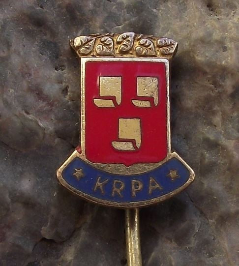 Krpa Crest Paper Scrolls Coat of Arms Heraldic Heraldry Souvenier Pin Badge - Badgecrazy