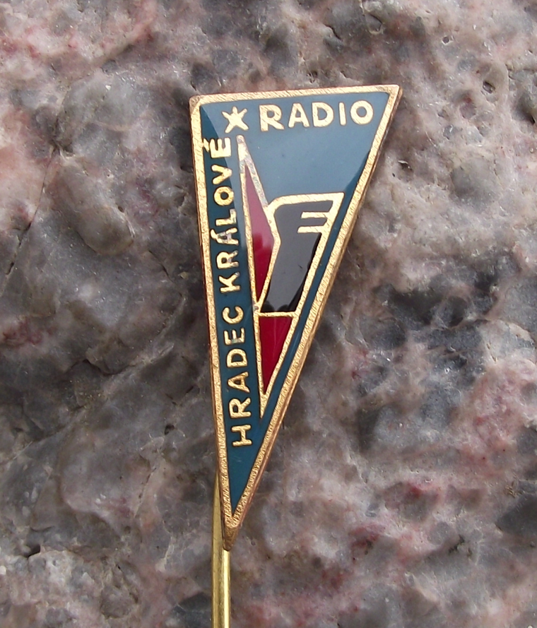 Vintage Radio Hradec Kralove Czech State Broadcaster Communist Pin Badge - Badgecrazy